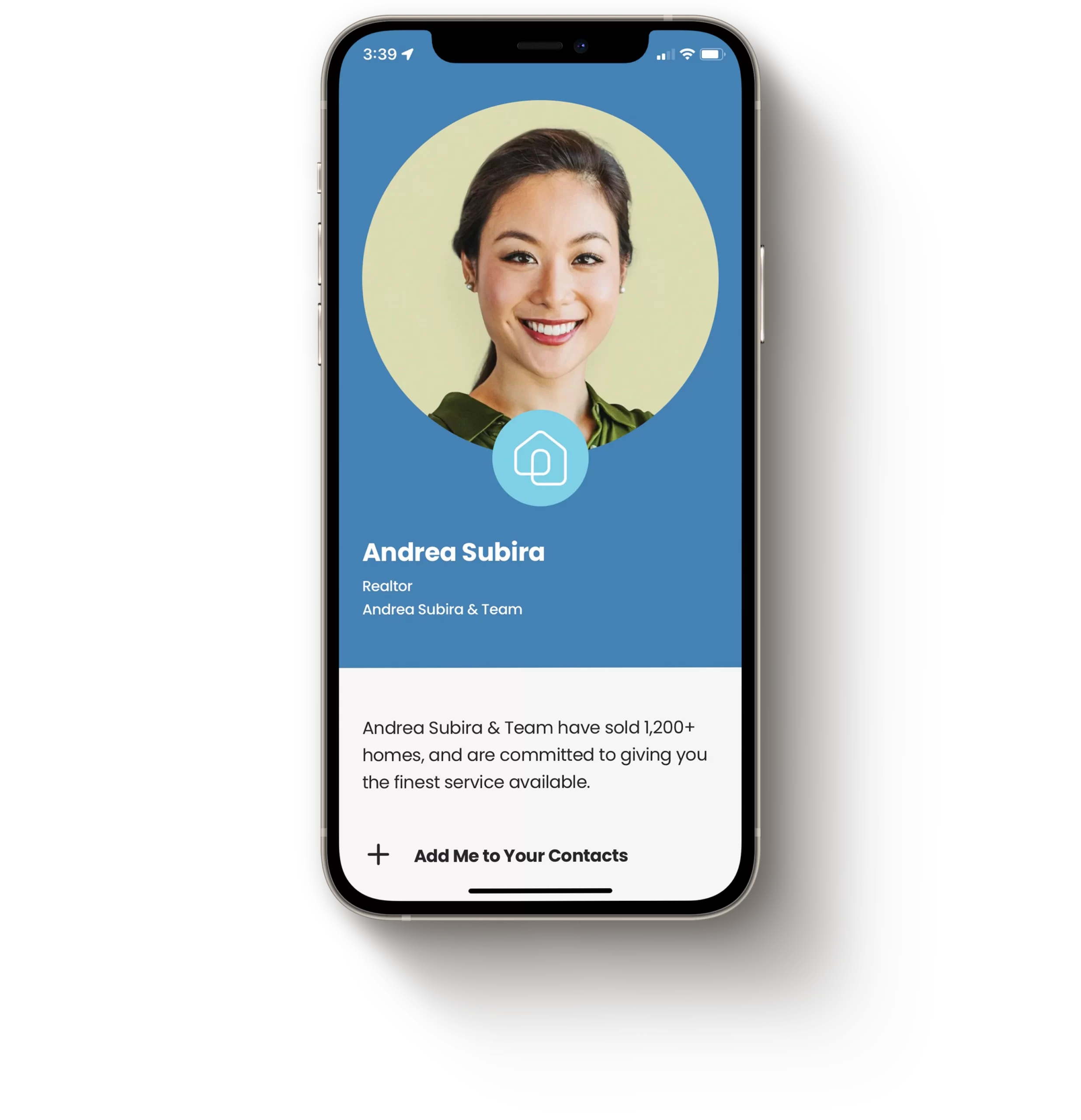 Digital Business Card Preview in iPhone